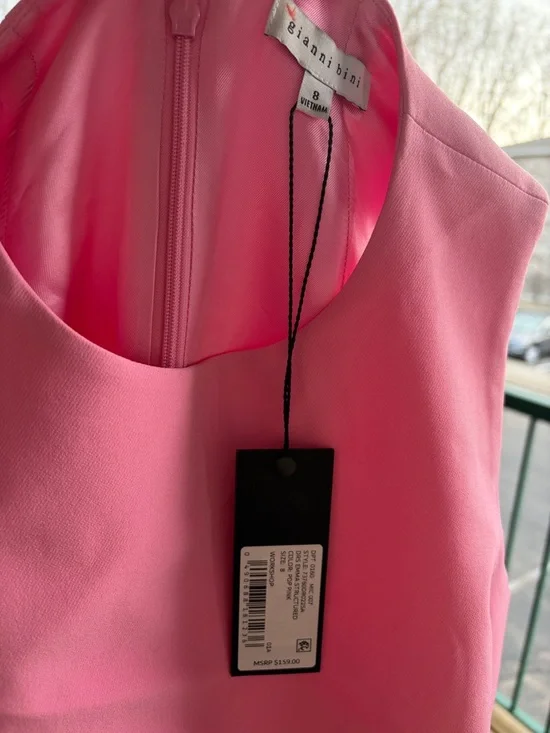 🆕💖 Gianni Bini Pink Mini Dress Cocktail Party Size 0, 8 Casual Party Modern Chic - Picture 14 of 15